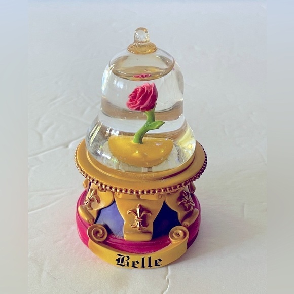 Disney Cute Princess Belle Beauty and The Beast Rose Figure Mini Snow Gl… - Picture 1 of 7